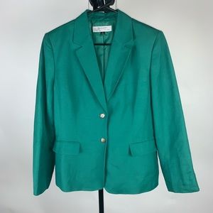 Tahari Size 14 Emerald Green Career Blazer Jacket